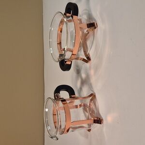 BODUM Chambord Classic Copper Tone Metal and Glass Open Sugar and Creamer Set